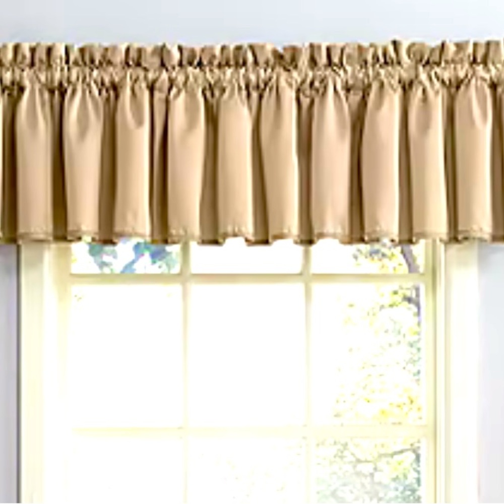 JC Penney Window Curtain Valance 60”x16” Gold Sateen cotton